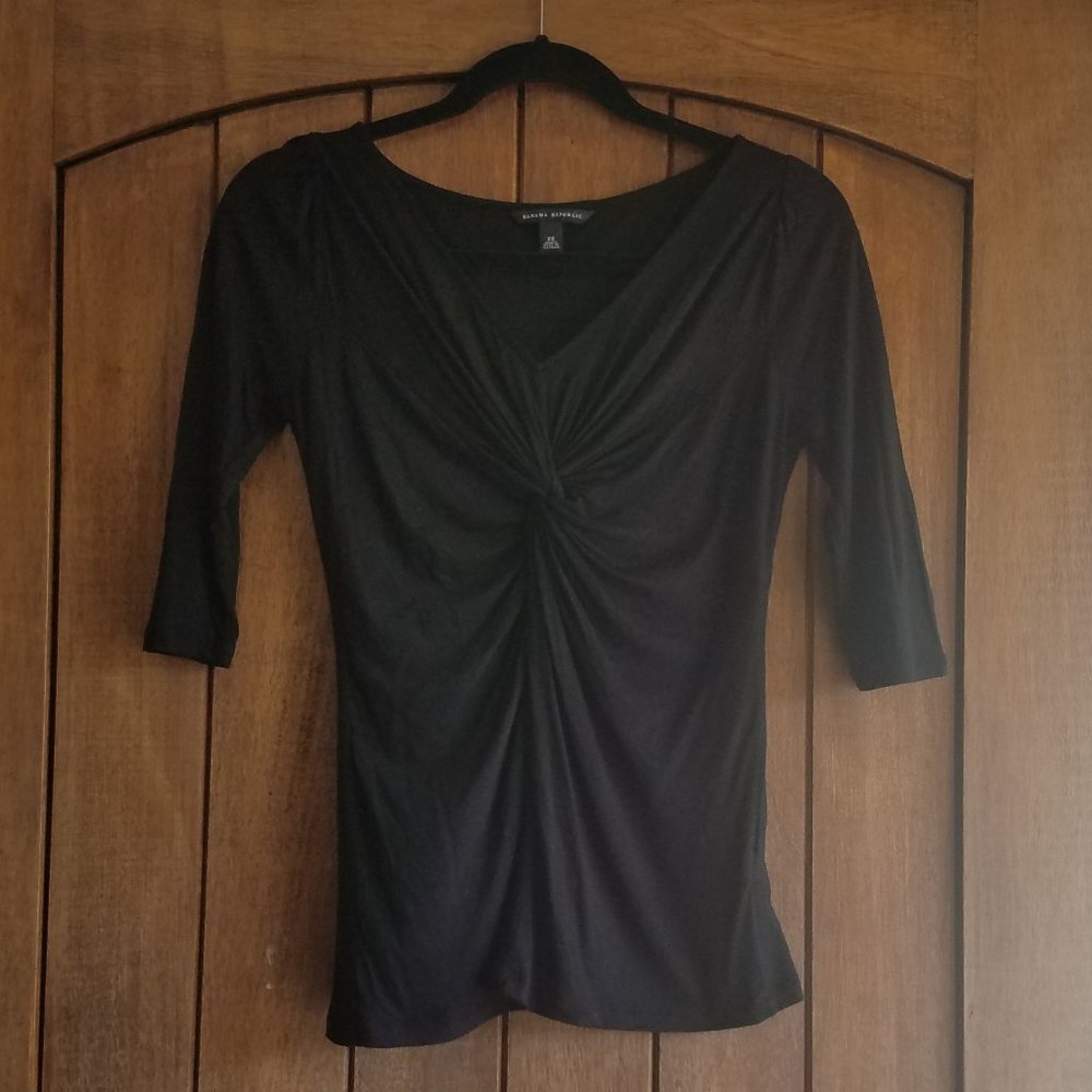 Banana Republic Black Twist Knot Top XS